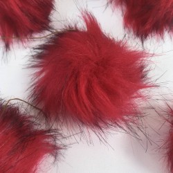 K&uuml;rk Ponpon &Ccedil;anta Ayakabı S&uuml;sleme T&uuml;y&uuml; Kırmızı 1 Adet-KURKPP-1000