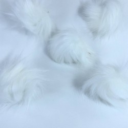Kürk Ponpon Çanta Ayakabı Süsleme Tüyü  Beyaz 1 Adet-KURKPP-1001