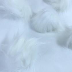 K&uuml;rk Ponpon &Ccedil;anta Ayakabı S&uuml;sleme T&uuml;y&uuml;  Beyaz 1 Adet-KURKPP-1001