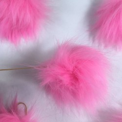 K&uuml;rk Ponpon &Ccedil;anta Ayakabı S&uuml;sleme T&uuml;y&uuml;  Fuşya 1 Adet-KURKPP-1003