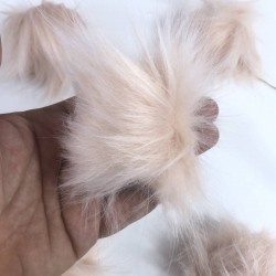 Kürk Ponpon Çanta Ayakabı Süsleme Tüyü  Pudra 1 Adet-KURKPP-1004