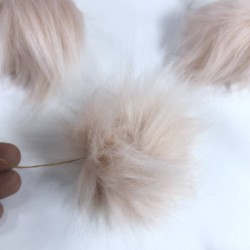 K&uuml;rk Ponpon &Ccedil;anta Ayakabı S&uuml;sleme T&uuml;y&uuml;  Pudra 1 Adet-KURKPP-1004