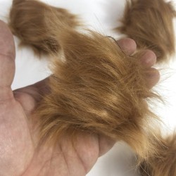 Kürk Ponpon Çanta Ayakabı Süsleme Tüyü  Vizon 1 Adet-KURKPP-1006