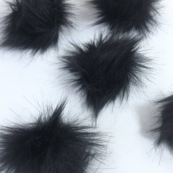 K&uuml;rk Ponpon &Ccedil;anta Ayakabı S&uuml;sleme T&uuml;y&uuml;  Siyah 1 Adet-KURKPP-1007