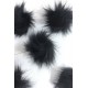 Kürk Ponpon Çanta Ayakabı Süsleme Tüyü  Siyah 1 Adet-KURKPP-1007