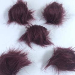 Kürk Ponpon Çanta Ayakabı Süsleme Tüyü  Bordo 1 Adet-KURKPP-1009