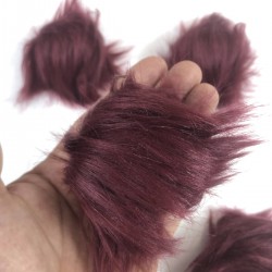 Kürk Ponpon Çanta Ayakabı Süsleme Tüyü  Bordo 1 Adet-KURKPP-1009