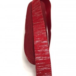 Bordo Simli Lastik 3 cm 1 mt-LAS-1036
