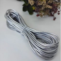 Gümüş Rengi Simli Lastik 10 Metre-LAS-1041