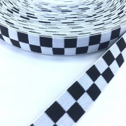 Siyah Beyaz Kareli Lastik-LAS-1042