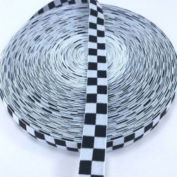 Siyah Beyaz Kareli Lastik-LAS-1042