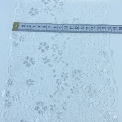 Beyaz Geniş Likralı Esnek Dantel Dekoratif Süsleme-LKRDNTL-1001