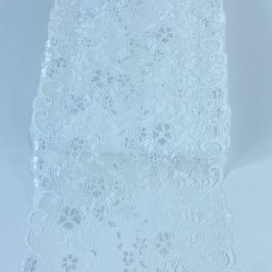 Beyaz Geniş Likralı Esnek Dantel Dekoratif Süsleme-LKRDNTL-1001