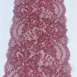 Bordo Geniş Likralı Esnek Dantel Dekoratif Süsleme-LKRDNTL-1002