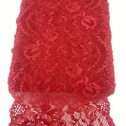 Kırmızı Geniş Likralı Esnek Dantel Dekoratif Süsleme-LKRDNTL-1005