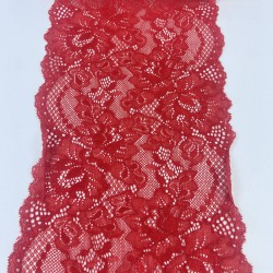 Kırmızı Geniş Likralı Esnek Dantel Dekoratif Süsleme-LKRDNTL-1005