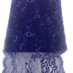 Mor Geniş Likralı Esnek Dantel Dekoratif Süsleme-LKRDNTL-1006