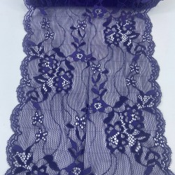 Mor Geniş Likralı Esnek Dantel Dekoratif Süsleme-LKRDNTL-1006
