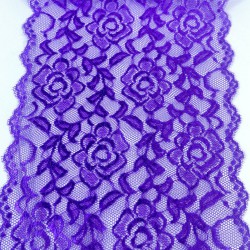 Lila Geniş Likralı Esnek Dantel Dekoratif Süsleme-LKRDNTL-1007