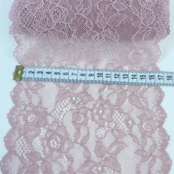 Pudra Geniş Likralı Esnek Dantel Dekoratif Süsleme-LKRDNTL-1008