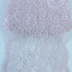 Pembe Geniş Likralı Esnek Dantel Dekoratif Süsleme-LKRDNTL-1012