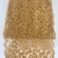 Kiremit Rengi Geniş Likralı Esnek Dantel Dekoratif Süsleme-LKRDNTL-1013