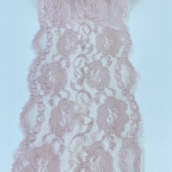 Pudra Çiçek Desenli Geniş Likralı Esnek Dantel Dekoratif Süsleme-LKRDNTL-1019