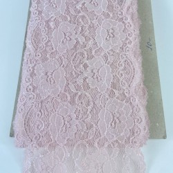 Pudra Çiçek Desenli Geniş Likralı Esnek Dantel Dekoratif Süsleme-LKRDNTL-1019