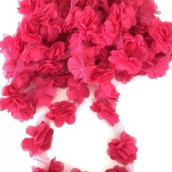 Fuşya Tül Çiçek Lazer Kesim-LKT-1052