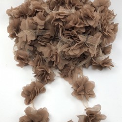 Sütlü Kahve Tül Çiçek Lazer Kesim-LKT-1053