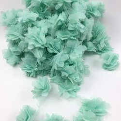 Su Yeşili Tül Çiçek Lazer Kesim-LKT-1055