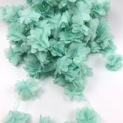 Su Yeşili Tül Çiçek Lazer Kesim-LKT-1055