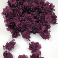 Mürdüm Tül Çiçek Lazer Kesim-LKT-1056