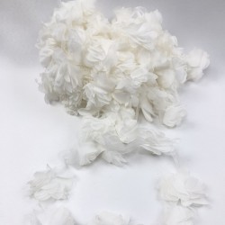 Beyaz Tül Çiçek Lazer Kesim-LKT-1058