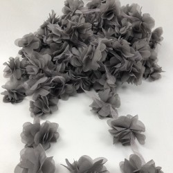 Gri Tül Çiçek Lazer Kesim-LKT-1061