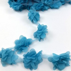 Turkuaz Tül Çiçek Lazer Kesim-LKT-1063
