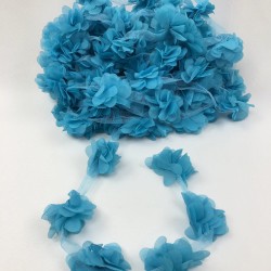 Turkuaz Tül Çiçek Lazer Kesim-LKT-1063