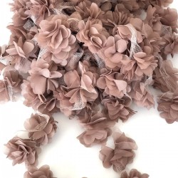 Vizon Lazer Kesim Şifon Tül Çiçek-LKT-1071