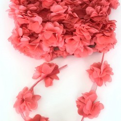 Nar Çiçeği Lazer Kesim Şifon Tül Çiçek-LKT-1072