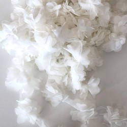 Beyaz Lazer Kesim Şifon Tül Çiçek-LKT-1079