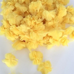 Sarı Lazer Kesim Şifon Tül Çiçek-LKT-1082