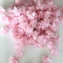 Bebe Pembe Lazer Kesim Şifon Tül Çiçek-LKT-1088