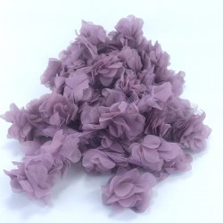 Lila Lazer Kesim Tül Çiçek-LKT-1090
