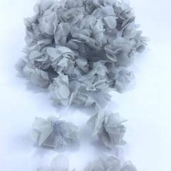 Gri Lazer Kesim Tül Çiçek-LKT-1092