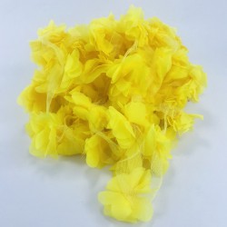 Sarı Lazer Kesim Tül Çiçek-LKT-1093