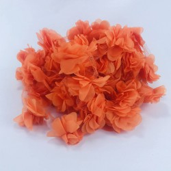 Turuncu Lazer Kesim Tül Çiçek-LKT-1096