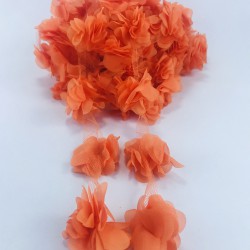 Turuncu Lazer Kesim Tül Çiçek-LKT-1096
