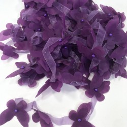 Mor Renk Lazer Kesim Kelebek Şerit-LKT-1100