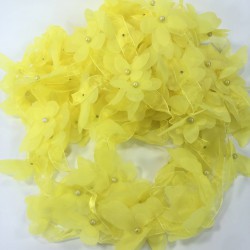 Sarı Renk Lazer Kesim Kelebek Şerit-LKT-1102