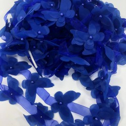 Saks Mavi Lazer Kesim Kelebek Şerit-LKT-1104